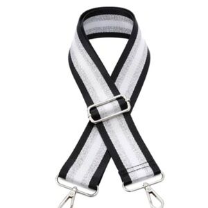 NWOT 🌺 Stylish Black - White and Glittering Gray Purse/Guitar Strap